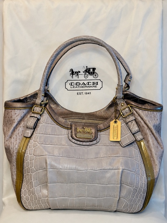 Coach Handbags - Coach Madison Abigail Exotic Embossed Leather Carryall Satchel Dust Bag - EUC